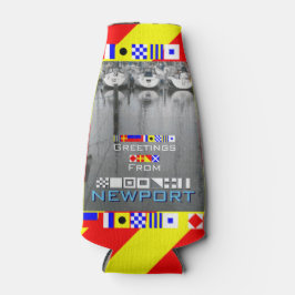 Enfriador De Botellas Saludos Personalizados de las Banderas Náuticas de