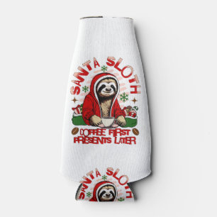 Enfriador De Botellas Santa Sloth tomando café Santa Sloth bebiendo cof
