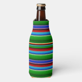 Enfriador De Botellas Sarape mexicano azul verde