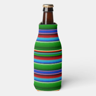 Enfriador De Botellas Sarape mexicano azul verde