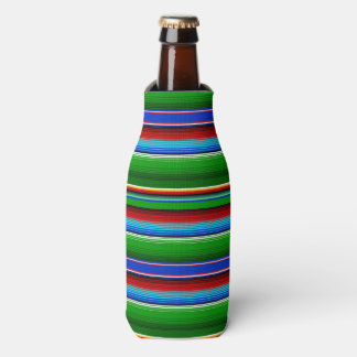 Enfriador De Botellas Sarape mexicano azul verde