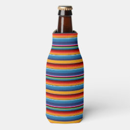 Enfriador De Botellas Sarape rojo mexicano de oro azul