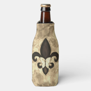 Enfriador De Botellas Sepia Butterfleur Tan Mariposa en la Flor de Lis