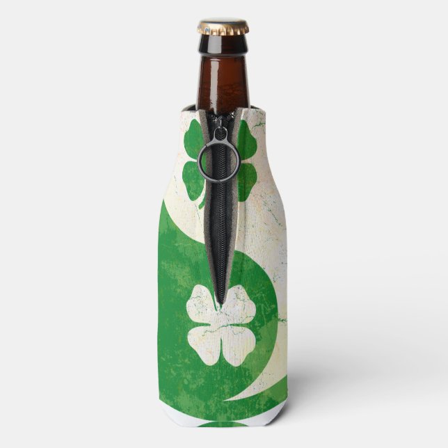 Enfriador De Botellas Shamrock irlandés Yin Yang (Reverso de la botella)