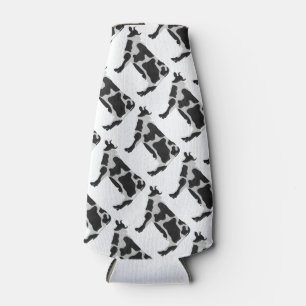 Enfriador De Botellas Silueta blanca y negra de vaca