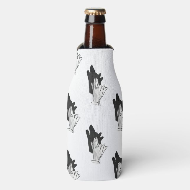 Enfriador De Botellas Silueta de mano de lobo (Frente de la botella)