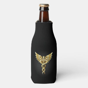 Enfriador De Botellas Símbolo poligonal de oro Caduceus