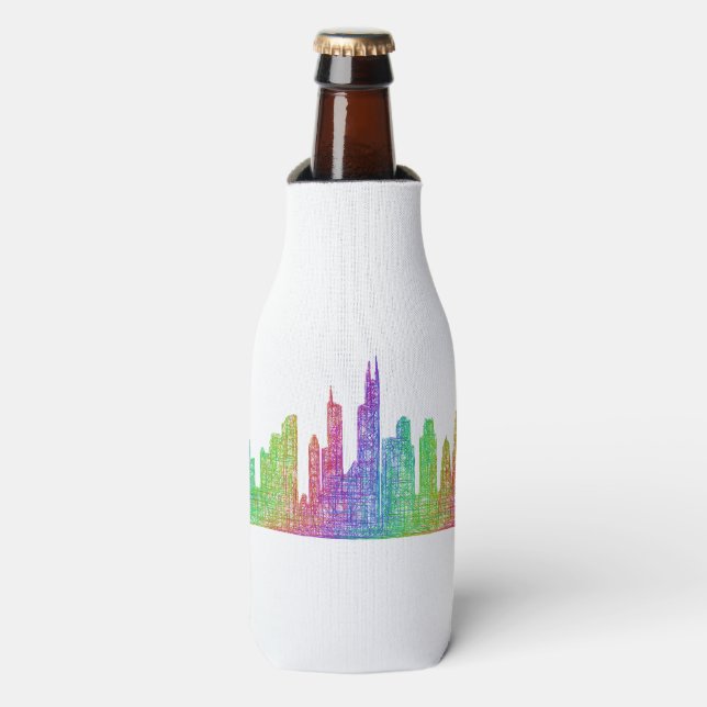 Enfriador De Botellas Skyline de Chicago (Frente de la botella)