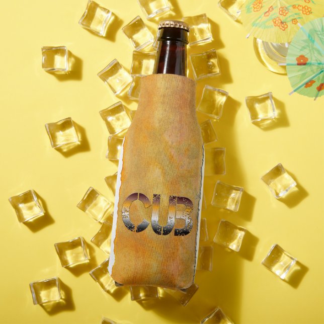 Enfriador De Botellas SlipperyJoe's cub word naranja-tonos marrones pro (Verano in situ)