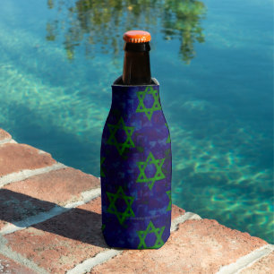 Enfriador De Botellas SlipperyJoe's Hanukkah filas verdes Estrellas de D