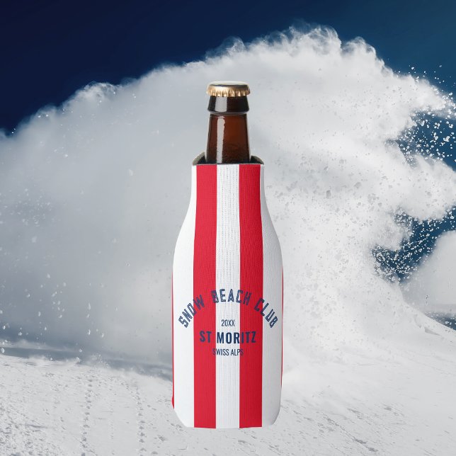 Enfriador De Botellas Snow Beach Club Red Cabana Stripe Winter (Subido por el creador)