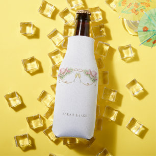 Enfriador De Botellas Sombrero de vaquero rosa boda rústica