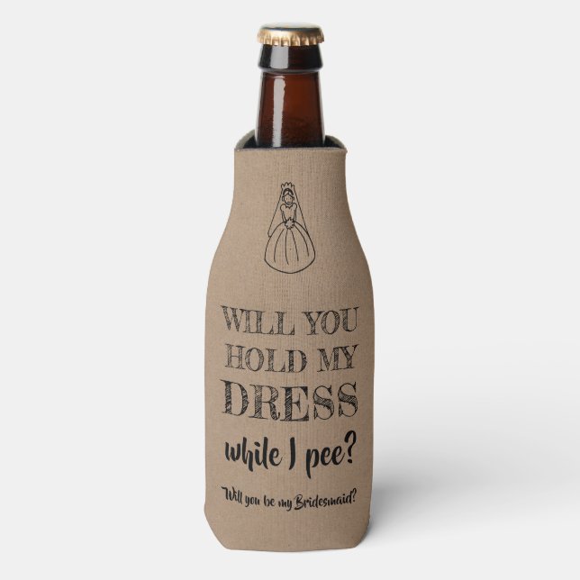Enfriador De Botellas Sostén mi vestido - Divertida propuesta de la dama (Frente de la botella)
