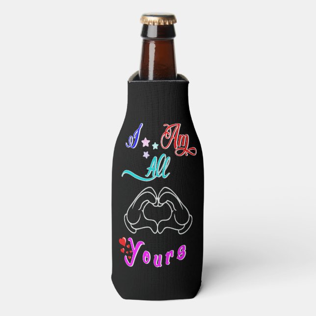 Enfriador De Botellas Soy toda tu romántica pareja de San Valentín (Frente de la botella)