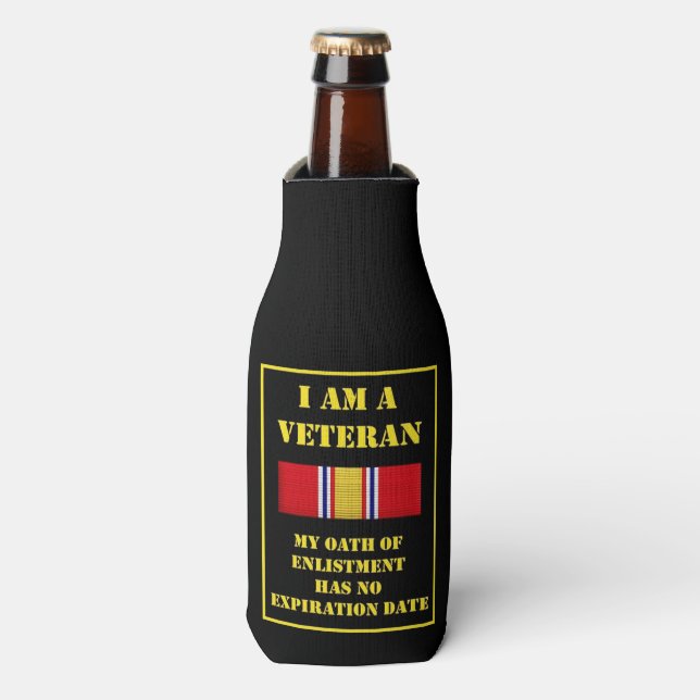 ENFRIADOR DE BOTELLAS SOY UN VETERANO (Frente de la botella)