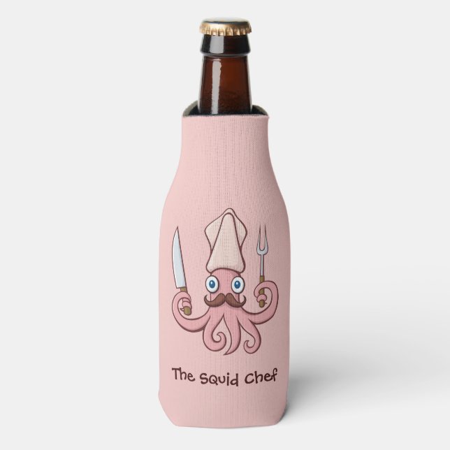 Enfriador De Botellas Squid Chef Personalizado (Frente de la botella)