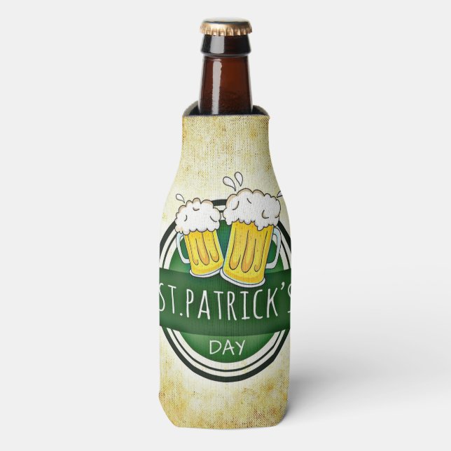 Enfriador De Botellas St. Patrick's Day Beer Mugs (Frente de la botella)