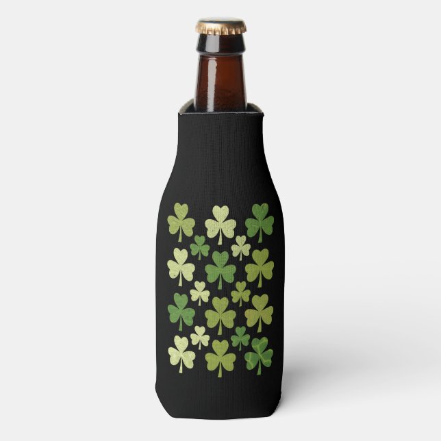 Enfriador De Botellas St Patrick's Day Heart Lucky Clover Shamrock (Frente de la botella)