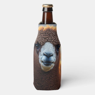 Enfriador De Botellas "Su majestad flauta: La Gran Alpaca Marrón Wooly"