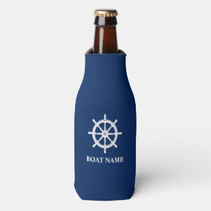 Enfriador De Botellas Su nombre de texto o barco Nautical Ships Wheelm H