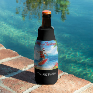 Enfriador De Botellas Surfing Santa Navidad en Julio Surfing Tropical
