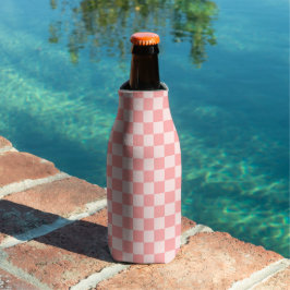 Enfriador De Botellas Tablero de cheques rosa