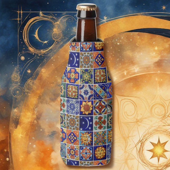 Enfriador De Botellas Talavera Tile Personaliza el texto Diseño Suroeste (Subido por el creador)