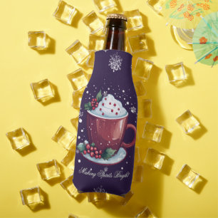 Enfriador De Botellas Taza de Chocolate Caliente de Navidad Púrpura
