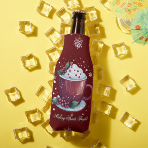 Enfriador De Botellas Taza de Chocolate Caliente de Navidad Rojo