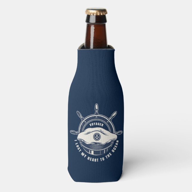 Enfriador De Botellas Tema Náutico Azul Marino (Frente de la botella)
