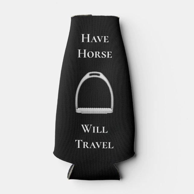 Enfriador De Botellas "Ten Horse Will Travel" Negro Ecuestre (Anverso)