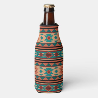Enfriador De Botellas Terracota turquesa del patrón tribal del suroeste