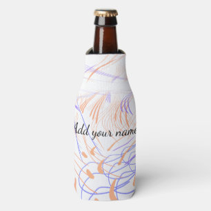 Enfriador De Botellas texto abstracto de acuarela naranja púrpura añadir