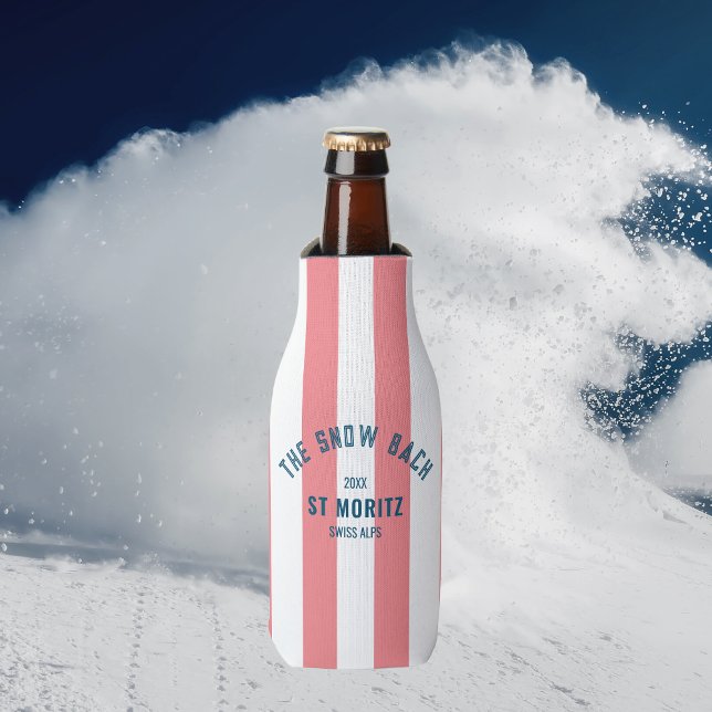 Enfriador De Botellas The Snow Bach Pink Cabana Stripe Despedida de Solt (Subido por el creador)