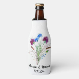Enfriador De Botellas Thistle Purple floral Scotland Watercolor Bodas
