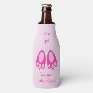 Enfriador De Botellas Tiernos Pies de Conejo Bebé Niña Rosa Cumpleaños d