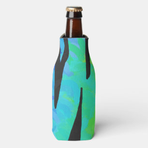 Enfriador De Botellas Tigre negro y estampado de arcoíris