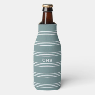 Enfriador De Botellas Tiras azules de acero personalizado monograma refr