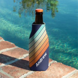 Enfriador De Botellas Tiras retro de estilo vintage con nombre