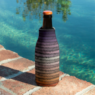 Enfriador De Botellas Tonos de naranja y púrpura Arte acuarela salada