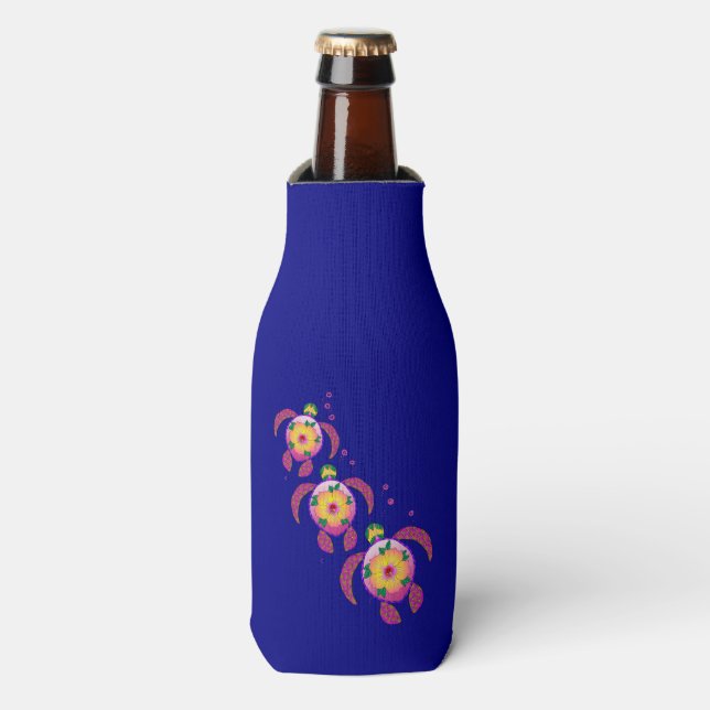 Enfriador De Botellas Tortugas marinas de Hawái Ohana Honu (Frente de la botella)