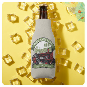 Enfriador De Botellas Tractor Antiguo Personalizado Granjero Campestre