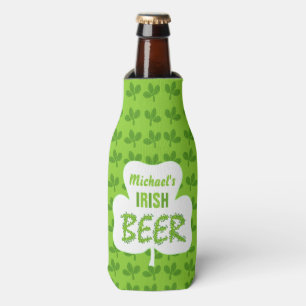 Enfriador De Botellas Trébol verde personalizado Patricks irlandés del
