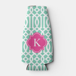 Enfriador De Botellas Trellis en rosa y marinero | Frasco