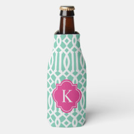 Enfriador De Botellas Trellis en rosa y marinero | Frasco