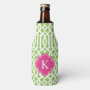 Enfriador De Botellas Trellis en rosa y verde Frasco