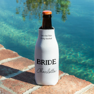 Enfriador De Botellas Tribu De Novias Fiesta De Bachelorette Negra Y Bla