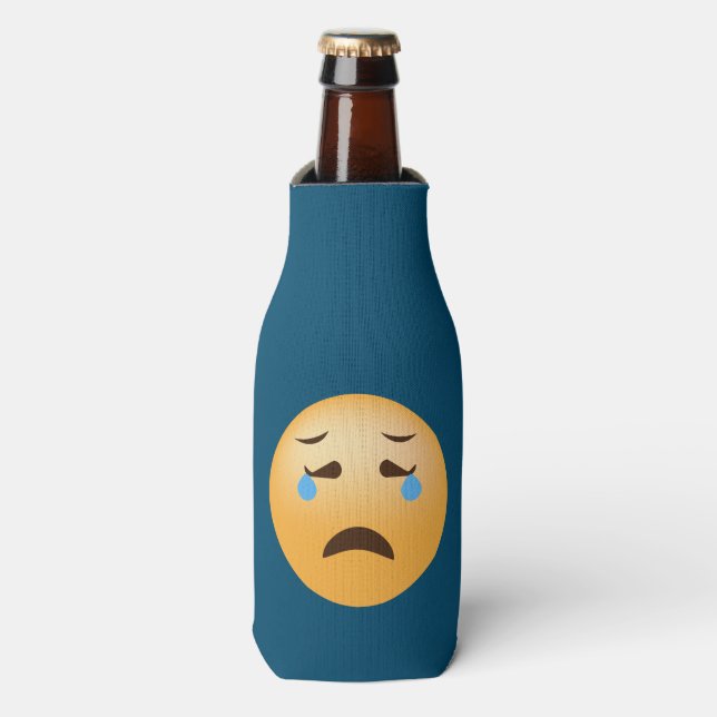 Enfriador De Botellas Triste Emoji (Frente de la botella)