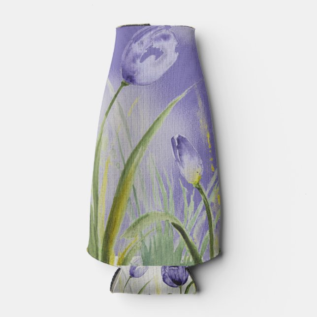 Enfriador De Botellas Tulipanes de Primavera Púrpura (Anverso)