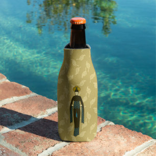 Enfriador De Botellas Turbante Vintage Beige Azul Mujer Turquía Art Nouv
